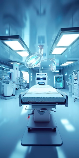 Modern equipment in operating room Medical devices for neurosurgery AI Generative