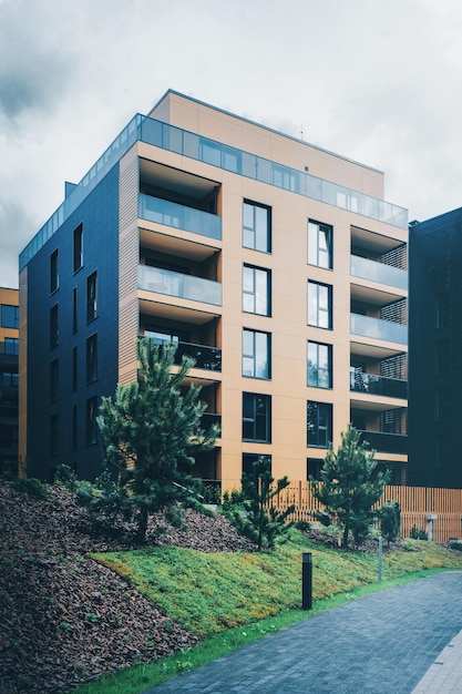 Modern European residential building quarter. Other outdoor facilities.