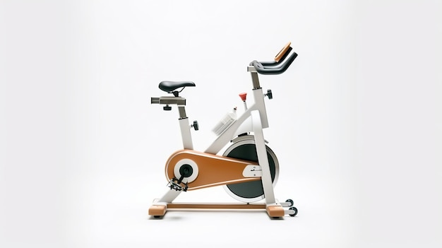 Photo modern exercise bike isolated on white background generative ai