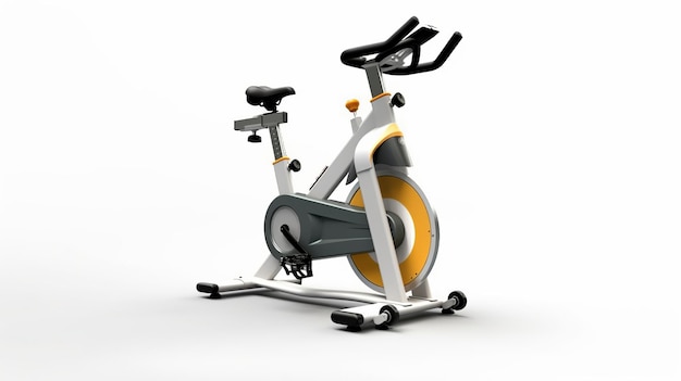 Modern exercise bike isolated on white background Generative ai