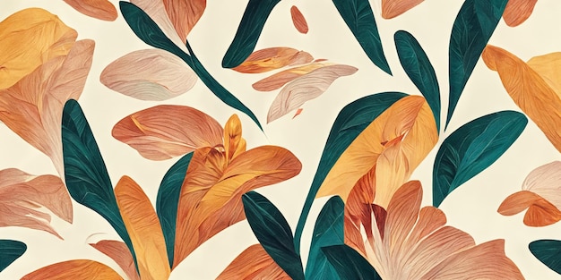 Modern exotic floral jungle pattern. Collage contemporary seamless pattern. Hand drawn.