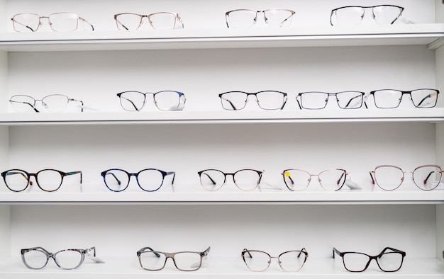 Modern eye accessories. Stylish eyeglasses for eyecorrection.