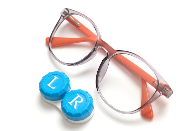 Modern eyeglasses with contact lenses