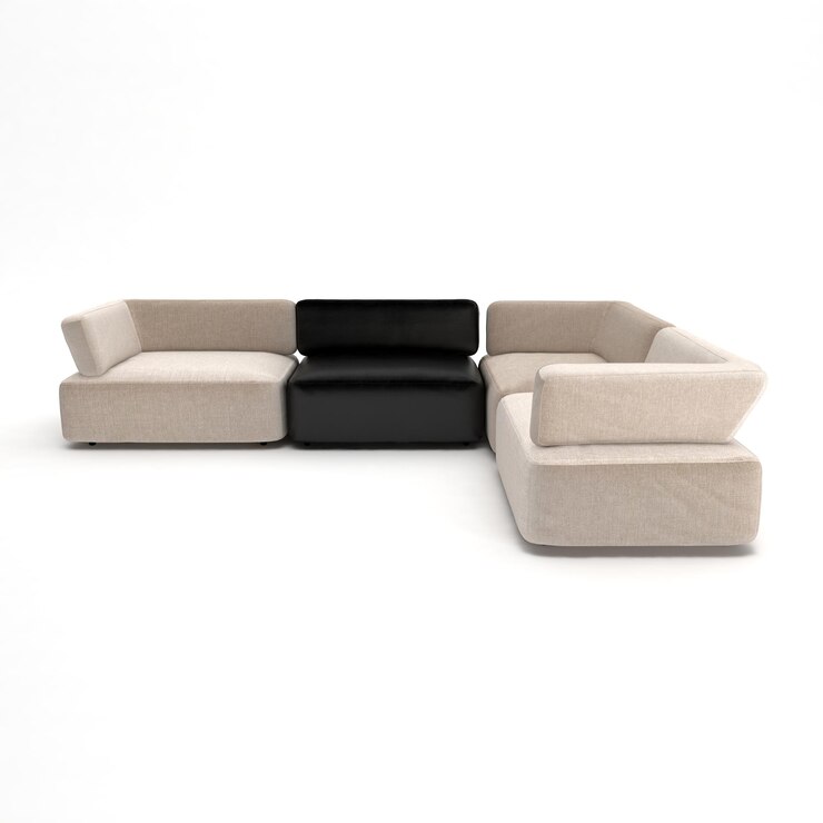 Modern fabric Couch for modern room interior Comfortable sofa on white background 3d Rendering