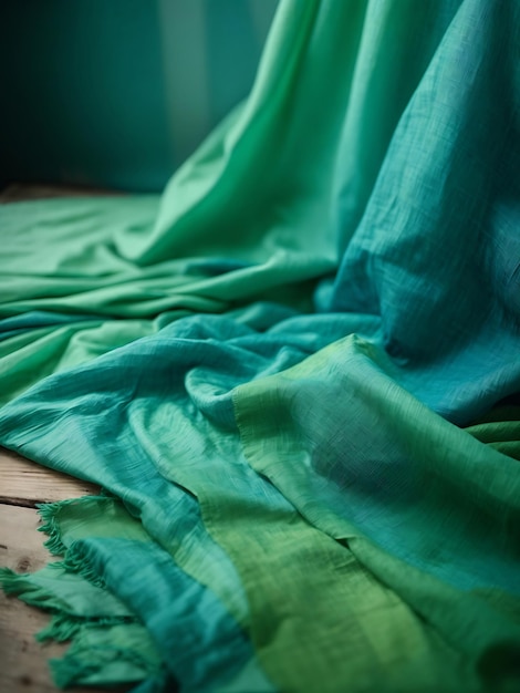 Modern Fabric Elegance in Green and Turquoise