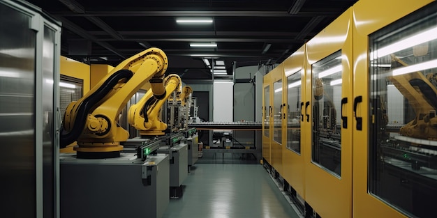 Modern fabrieksrobotisch autonoom productielijn industrieel concept Generatieve AI