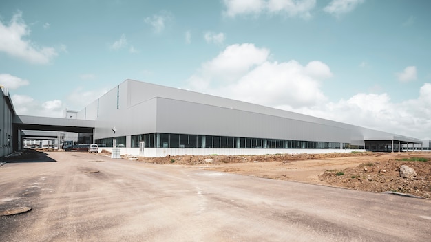 Modern factory buildings and logistics warehouses