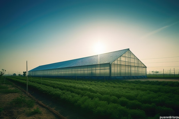 Modern farm green vegetable planting