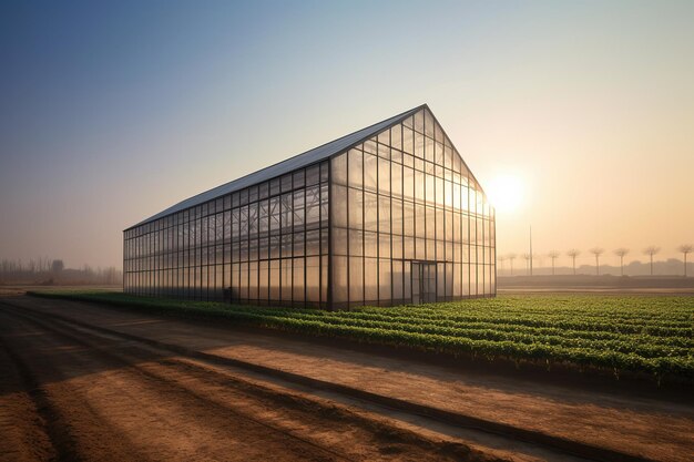 Modern farm green vegetable planting