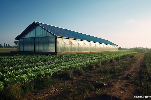 現代の農場の緑の野菜の植栽