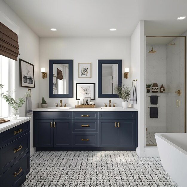 modern farmhouse bathroom