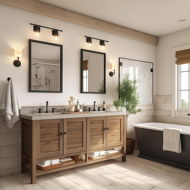 modern farmhouse bathroom