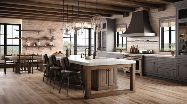 Modern Farmhouse Kitchen A Blend of Rustic Charm and Industrial Edges