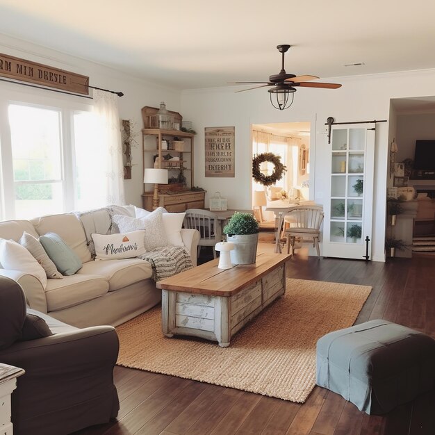 modern farmhouse living room