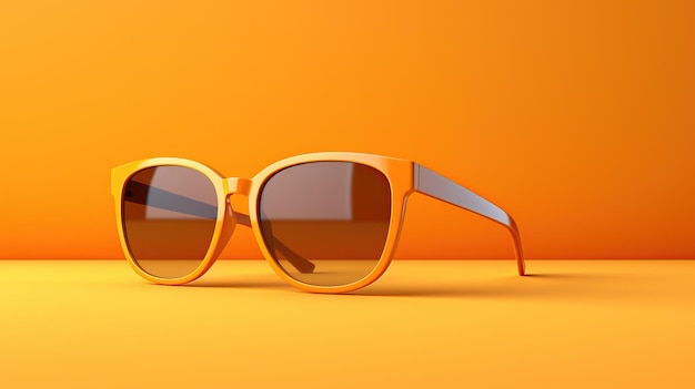 Modern fashionable glasses isolated on yellow background
