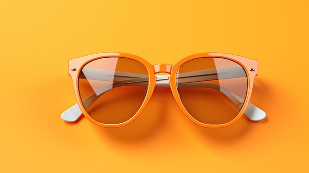 Modern fashionable glasses isolated on yellow background