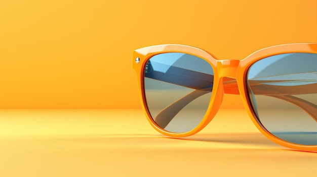 Modern fashionable glasses isolated on yellow background