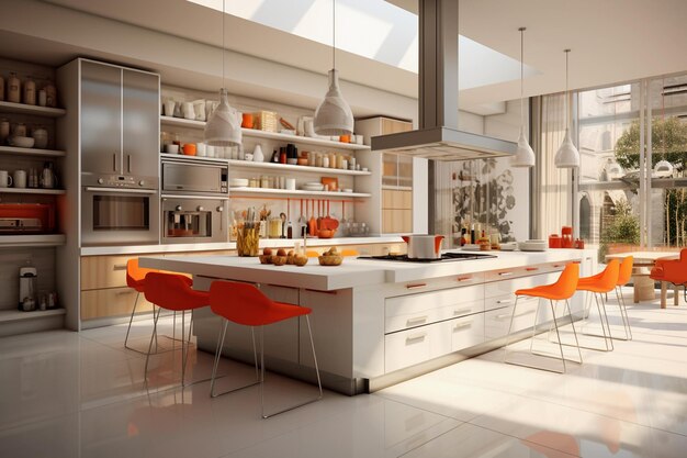 Modern and fashionable kitchen interior