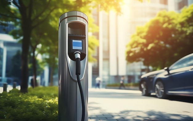 Modern fast electric vehicle chargers for charging car