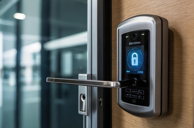 Photo modern fingerprint door lock