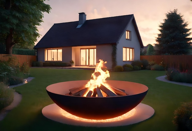 Photo modern fire pit