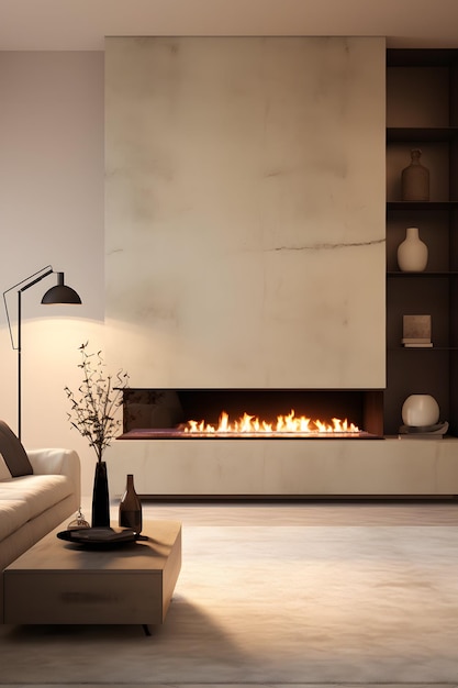 Photo modern fireplace