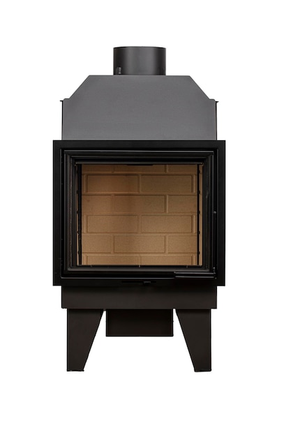 Modern fireplaces for heating from metal and heatresistant glass