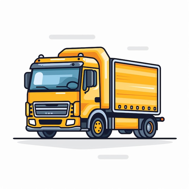 modern flat design icon of a truck with thick outline on white background