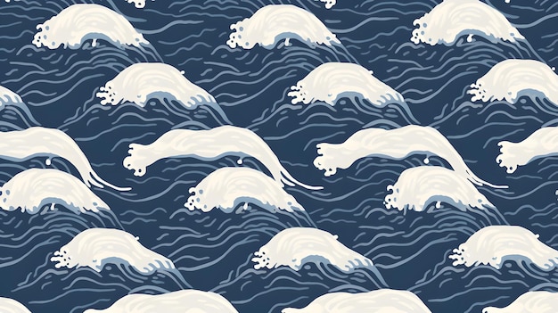 modern flat japanese wave pattern