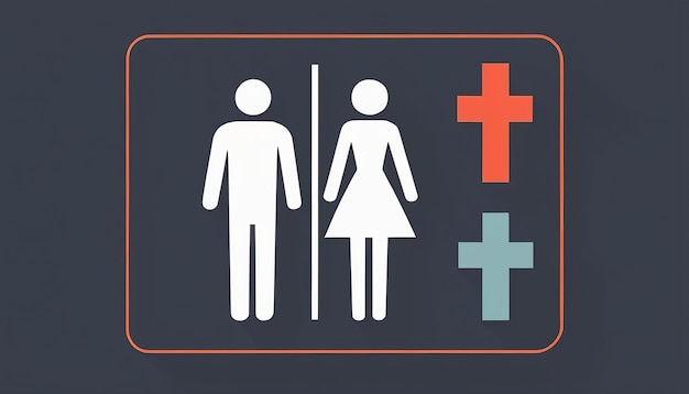 Photo modern flat style toilet sign with man and woman vector illustration