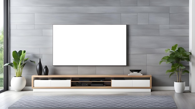 Modern flatscreen tv vooraanzicht minimalisme huis