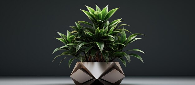 Of a modern flatstyle potted plant