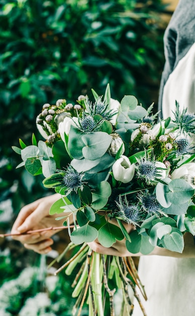 Modern flower bouquet from professional