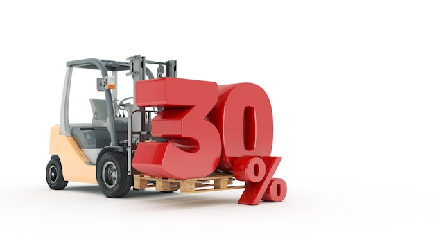 Modern forklift truck with 30 percent