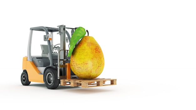 Photo modern forklift truck with pear