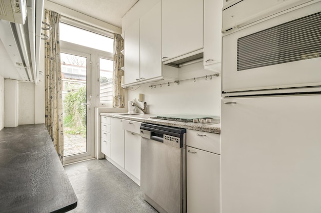 Modern furniture in light home kitchen