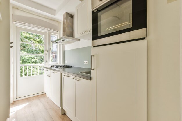 Modern furniture in light kitchen