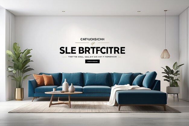 Photo modern furniture sale horizontal banner design templete