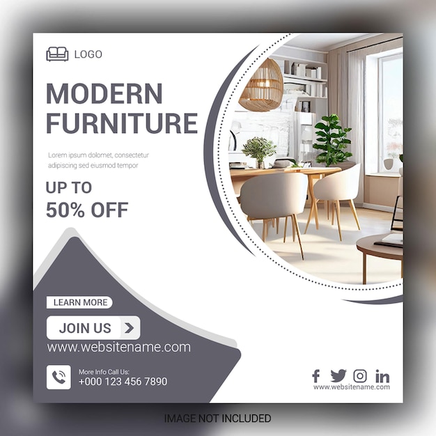 Photo modern furniture for sale social media post design