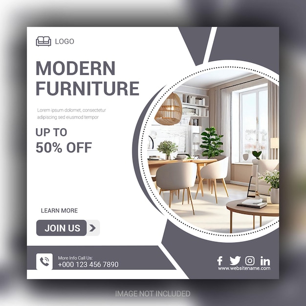 Photo modern furniture for sale social media post design