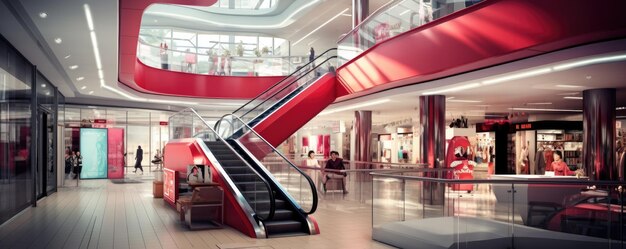 Modern future department store or shopping center mall Generative ai