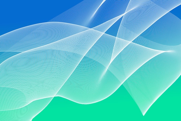 Modern futuristic abstract wavy lines on gradient bluegreen background design for computer or smartphone wallpaper