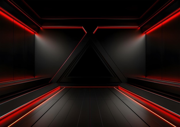 Modern Futuristic Red Neon Lights Background