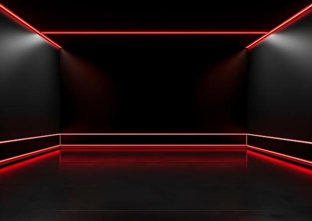 Modern Futuristic Red Neon Lights Background