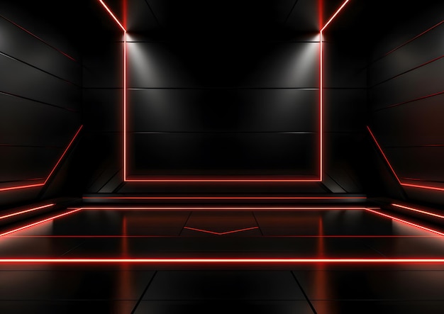 Modern Futuristic Red Neon Lights Background