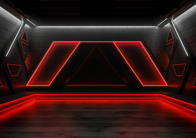 Modern Futuristic Red Neon Lights Background