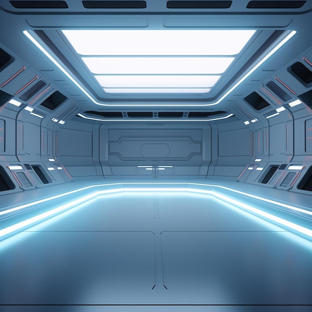 Photo modern futuristic sci fi room background