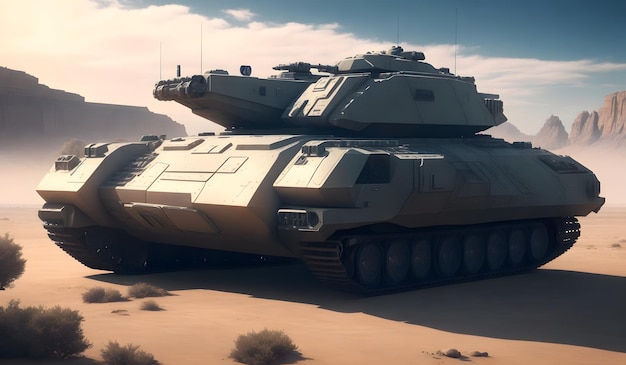 現代の未来的な戦車の背景生成 AI