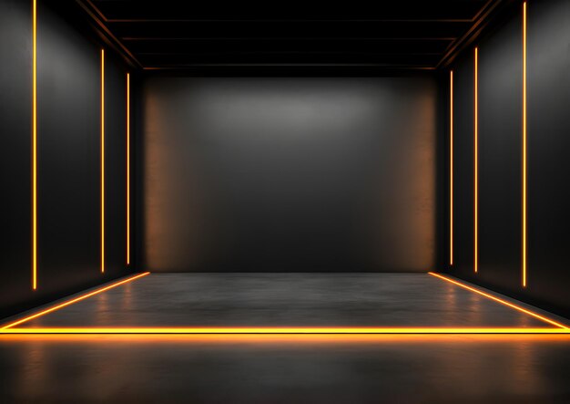 Modern Futuristic Yellow Neon Lights Background