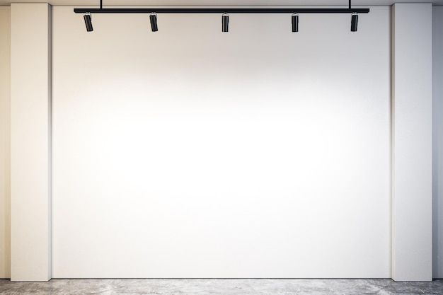 Modern gallery with empty wall